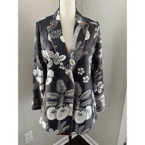 J. Crew Silk Wrap Blazer Tropical Floral Print Size Small EUC